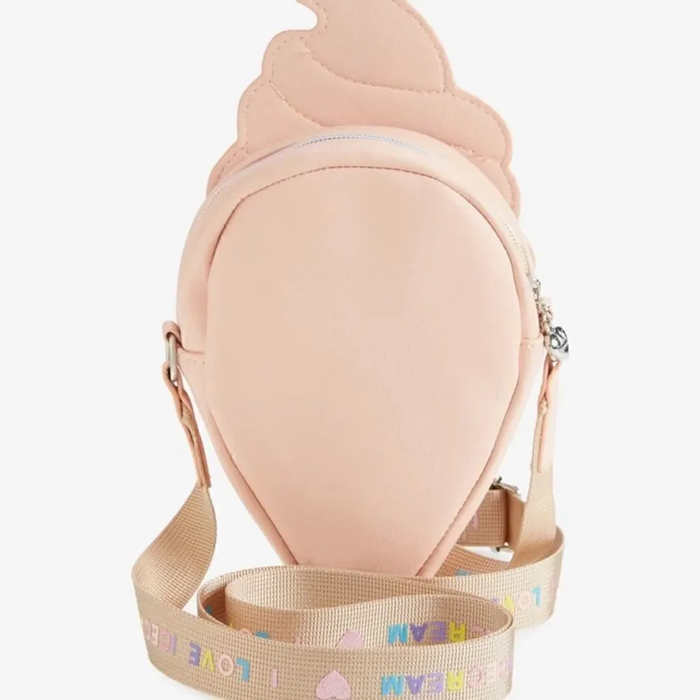 OMG Accessories Glitter Pink Ice Cream Crossbody Bag and Bunny Headband
